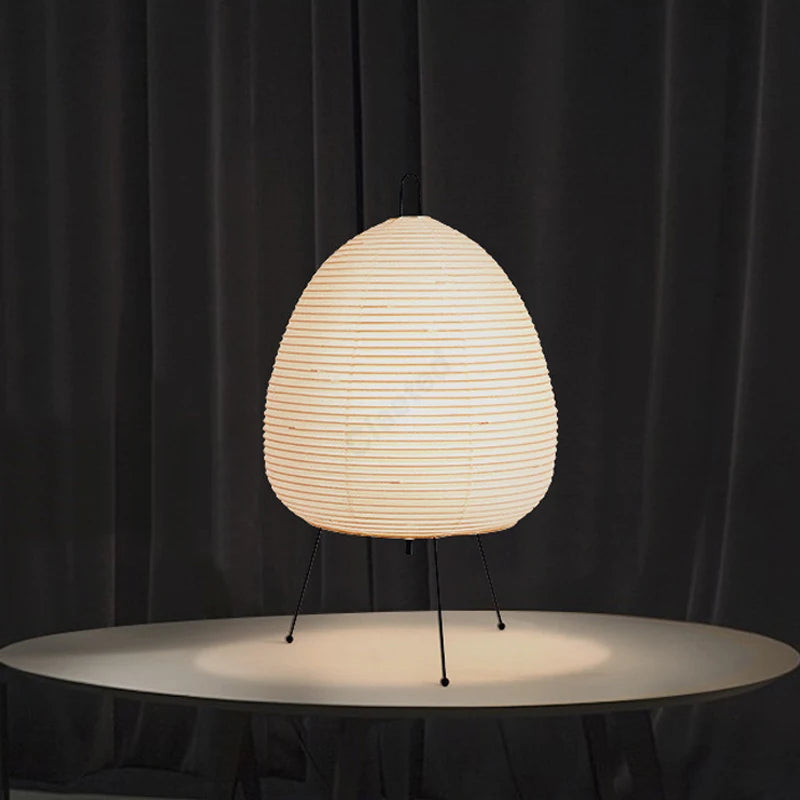 Make It Pop - Japanese Design Paper Table Lamp Tripod Rice Paper Table Lamp Japanese Style Lantern Lamp Led Desk Lamp for Bedroom