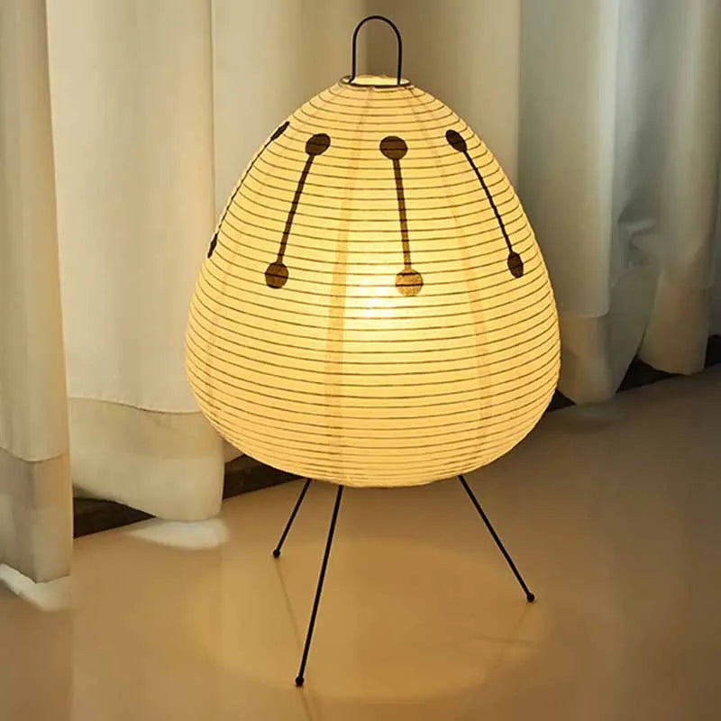 Make It Pop - Japanese Design Paper Table Lamp Tripod Rice Paper Table Lamp Japanese Style Lantern Lamp Led Desk Lamp for Bedroom