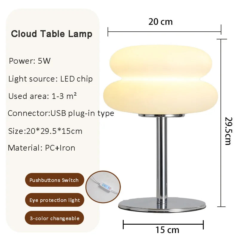 Make It Pop - Macaron LED Table Lamp Trichromatic Dimming Living Room Atmosphere Lamps Eye Protection Night Light Girl Bedroom Bedside Decor