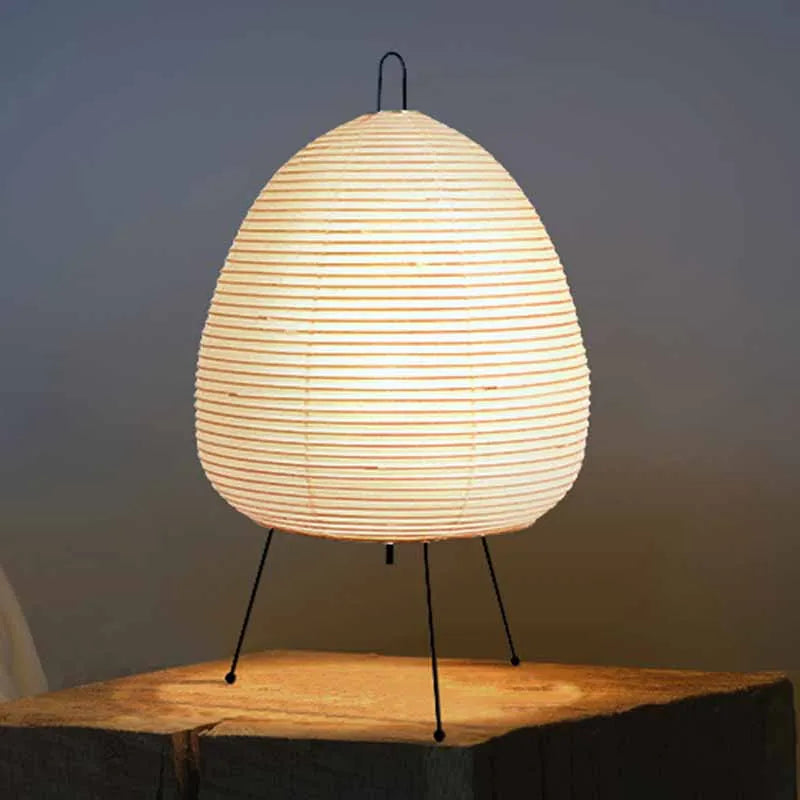 Make It Pop - Japanese Design Paper Table Lamp Tripod Rice Paper Table Lamp Japanese Style Lantern Lamp Led Desk Lamp for Bedroom