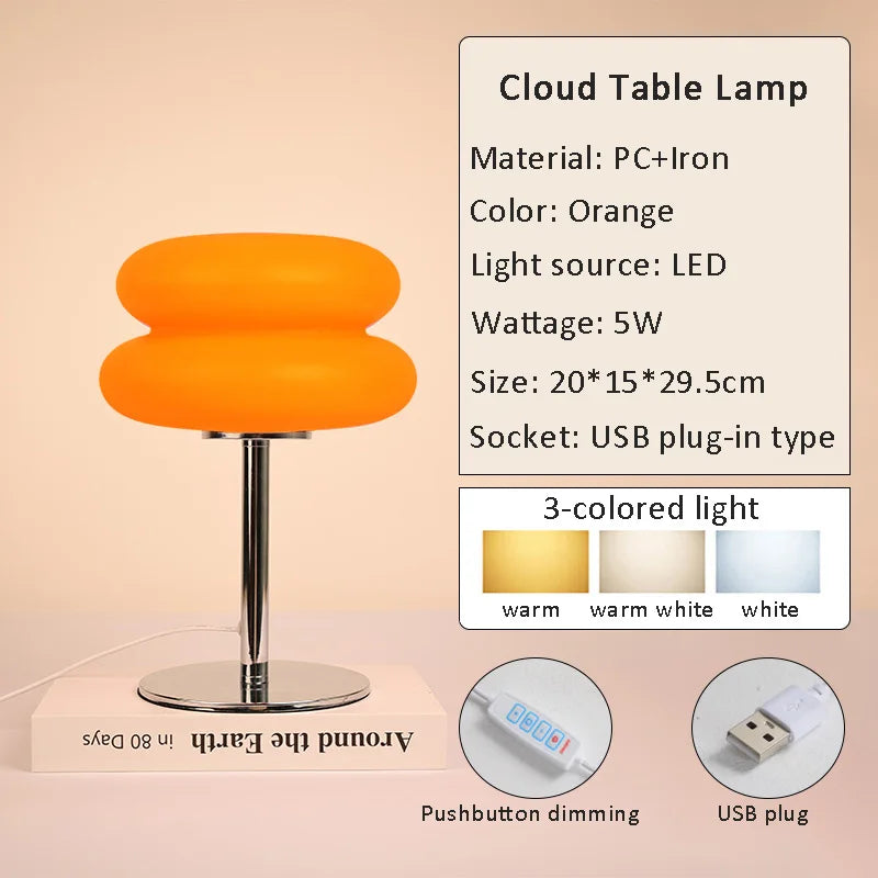 Make It Pop - Macaron LED Table Lamp Trichromatic Dimming Living Room Atmosphere Lamps Eye Protection Night Light Girl Bedroom Bedside Decor