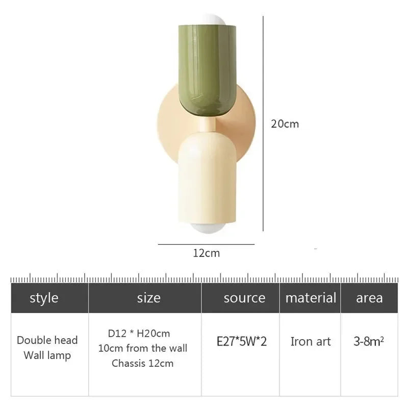 Make It Pop - Nordic LED Wall Lamps Modern Minimalist Cream Double Head Lights For Living Room Bedroom Bedside Study Indoor Decoration Fixture
