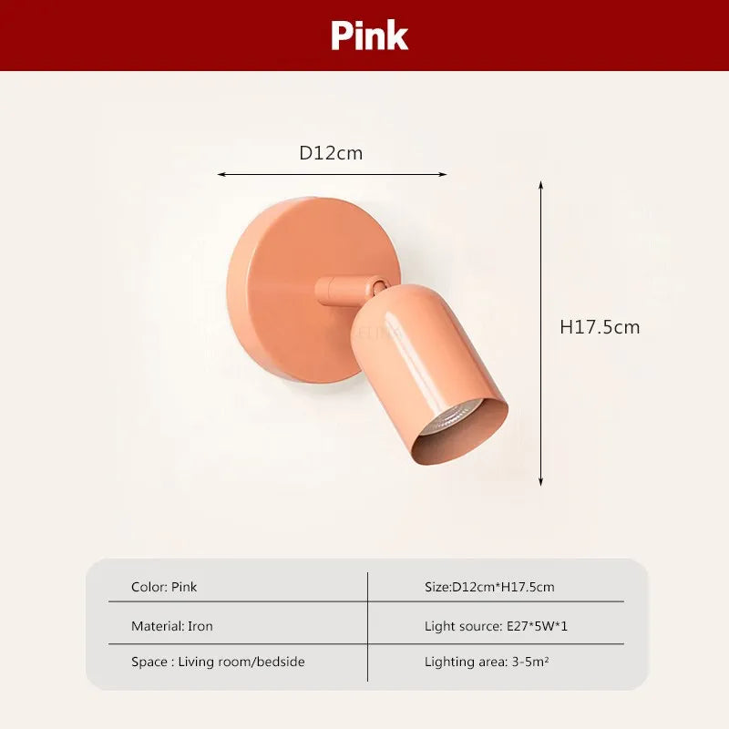 Make It Pop - Wall Lamp Minimalist Macaron Room Decorative Wall Sconce Bedroom Bedside Study Entryway Hallway Aisle Indoor Nordic Decor Lights
