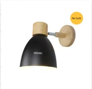 Make It Pop - Wooden Nordic Wall Lamp With Switch Modern Wall Sconce For Bedroom Living Room Home Lighting Macaroon 6 Color Steering Head E27