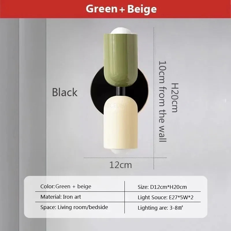 Make It Pop - Nordic LED Wall Lamps Modern Minimalist Cream Double Head Lights For Living Room Bedroom Bedside Study Indoor Decoration Fixture