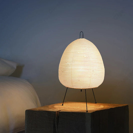 Make It Pop - Japanese Design Paper Table Lamp Tripod Rice Paper Table Lamp Japanese Style Lantern Lamp Led Desk Lamp for Bedroom